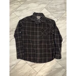 Converse One Star Flannel Shirt Men’s Size Large Plaid Gray Long Sleeve Cotton
